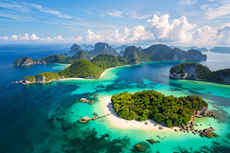 Aerial view of Koh Phai in Hat Noppharat Thara - Mu Ko Phi Phi N